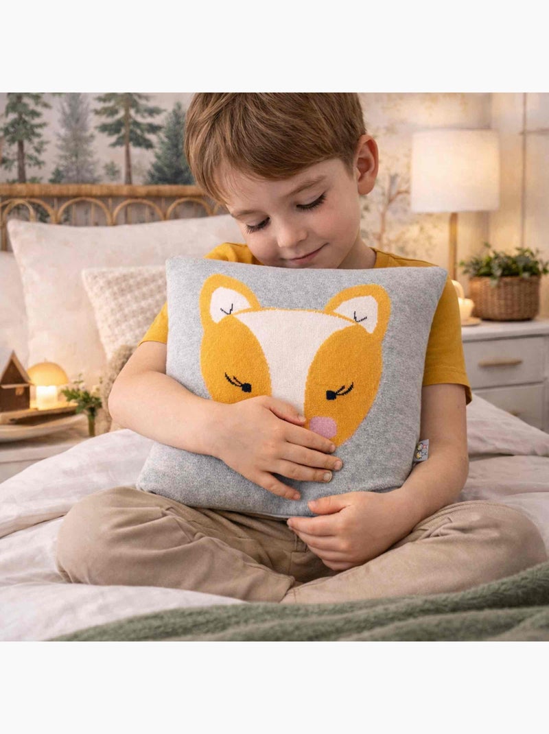Federa per cuscino in cotone biologico lavorata a maglia | sevira kids | sevira kids Grigio - Kiabi