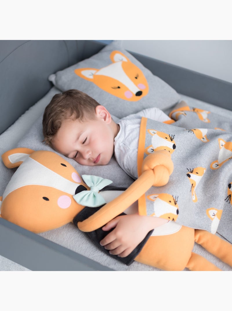 Federa per cuscino in cotone biologico lavorata a maglia | sevira kids | sevira kids Grigio - Kiabi