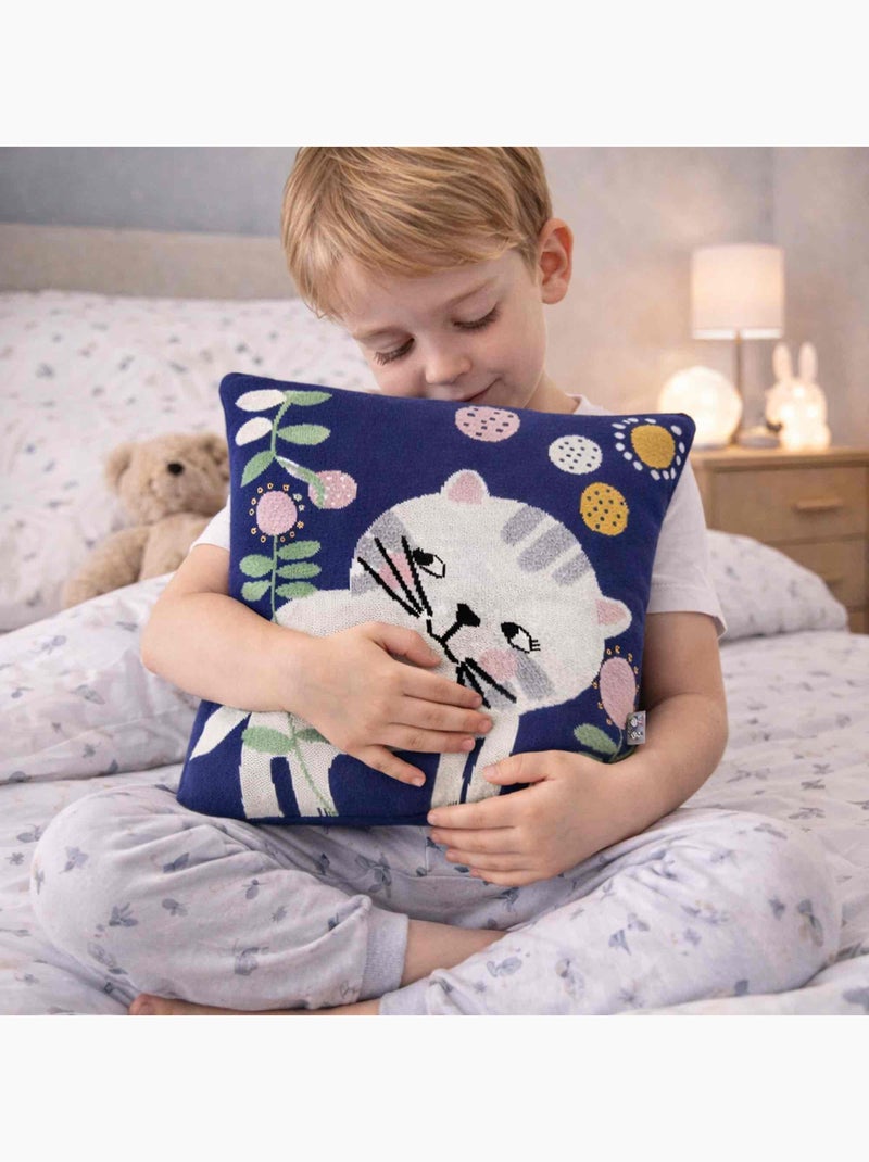 Federa per cuscino in cotone biologico lavorato a maglia | sevira kids | sevira kids Blu - Kiabi