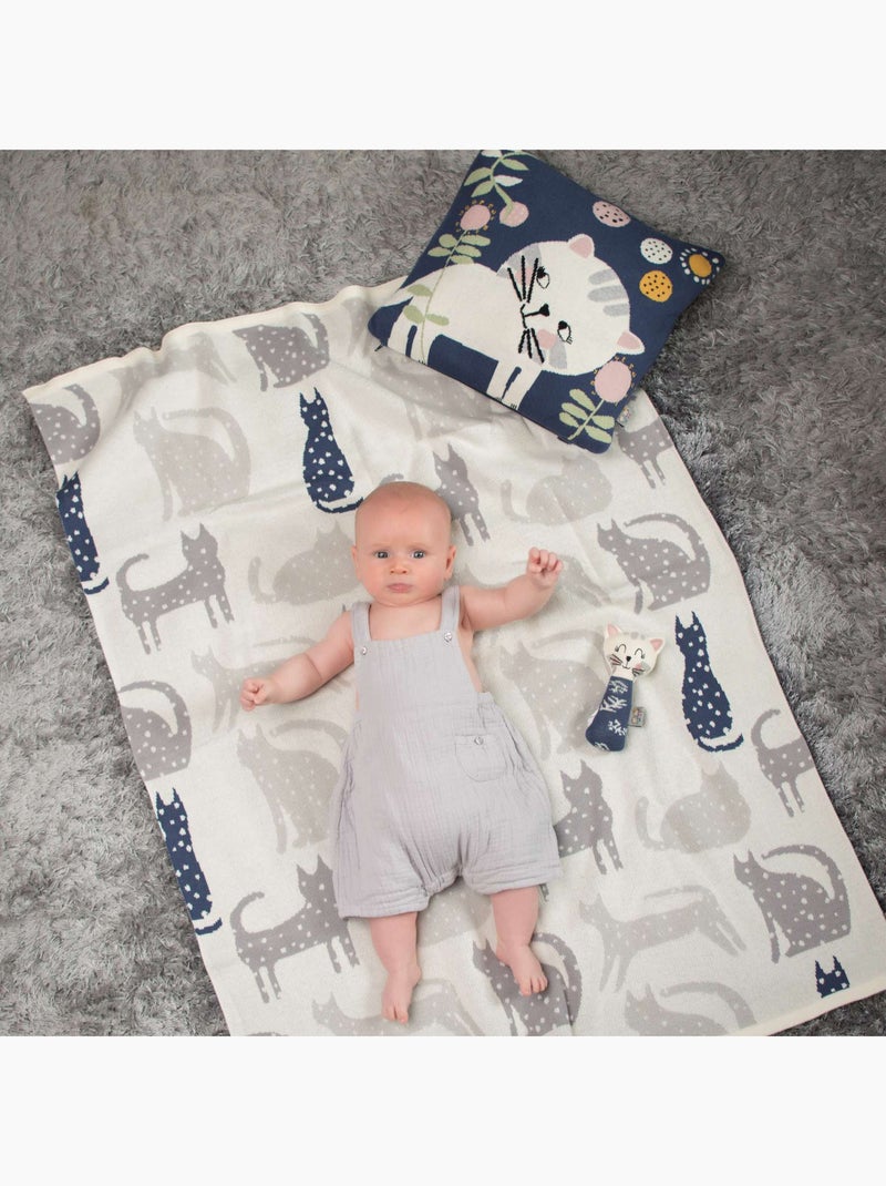 Federa per cuscino in cotone biologico lavorato a maglia | sevira kids | sevira kids Blu - Kiabi