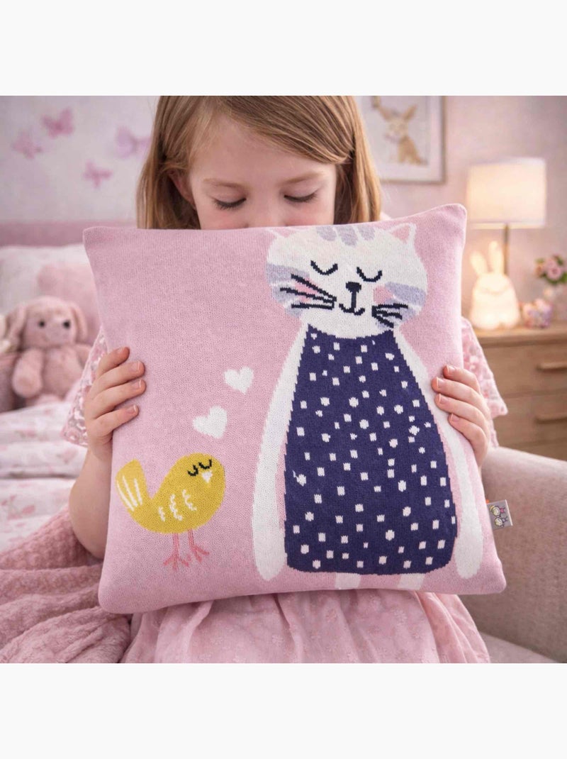 Federa per cuscino in cotone biologico lavorato a maglia | sevira kids | sevira kids Rosa - Kiabi