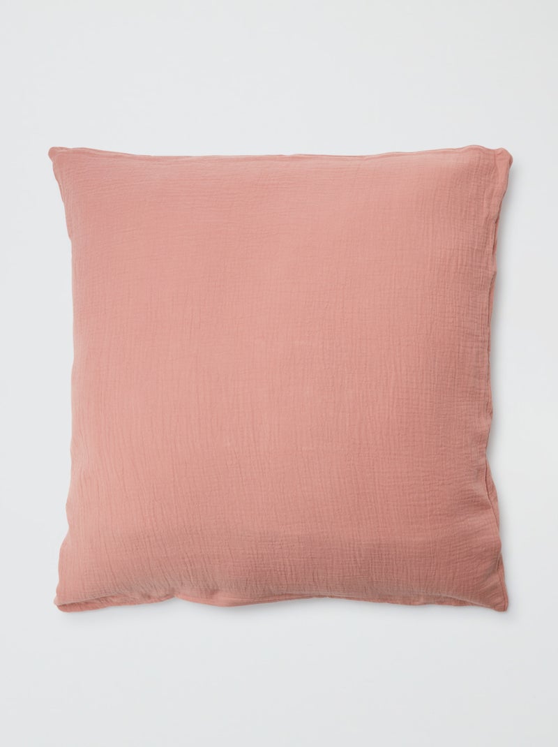 Federa per cuscino in garza di cotone 50 X 70 o 63 x 63 cm - Kiabi Home ROSA - Kiabi