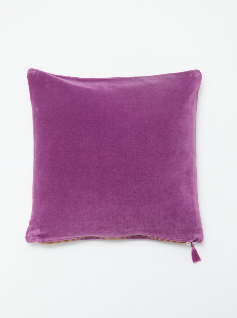 Federa per cuscino in velluto (45 x 45 cm) viola - Kiabi
