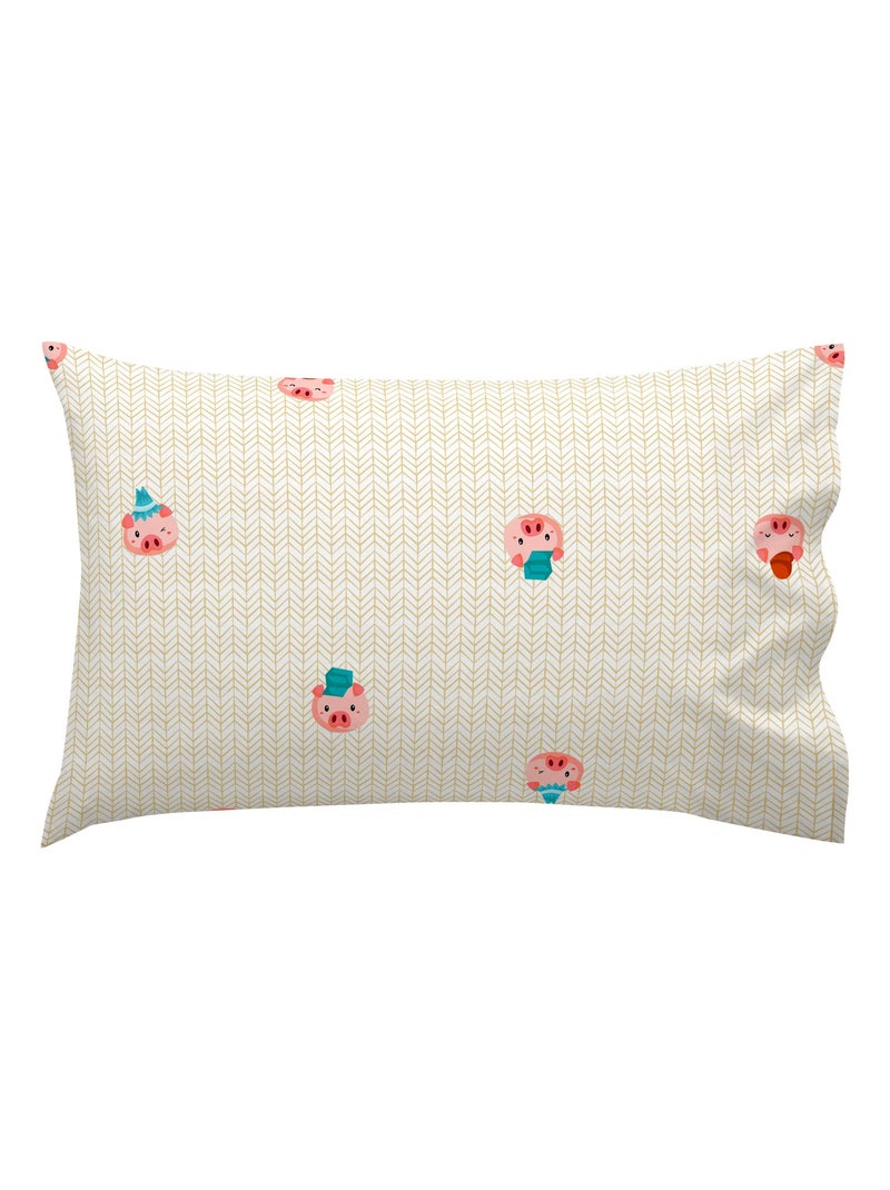 Federa per cuscino Piggys "Happyfriday" Giallo - Kiabi
