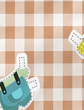 Federa per cuscino Piggys vichy "Happyfriday