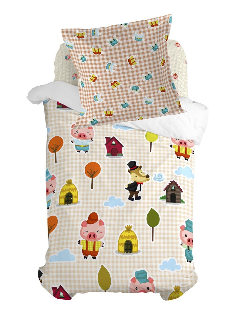 Federa per cuscino Piggys vichy "Happyfriday" Bianco - Kiabi