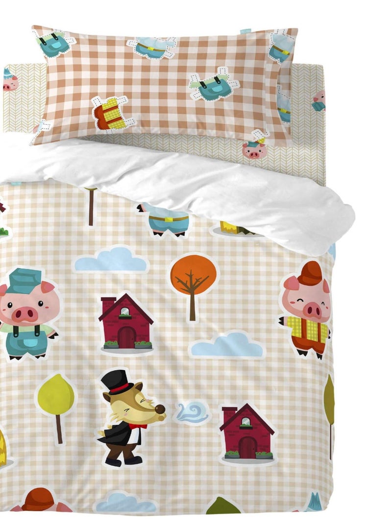 Federa per cuscino Piggys vichy "Happyfriday" Multicolore - Kiabi