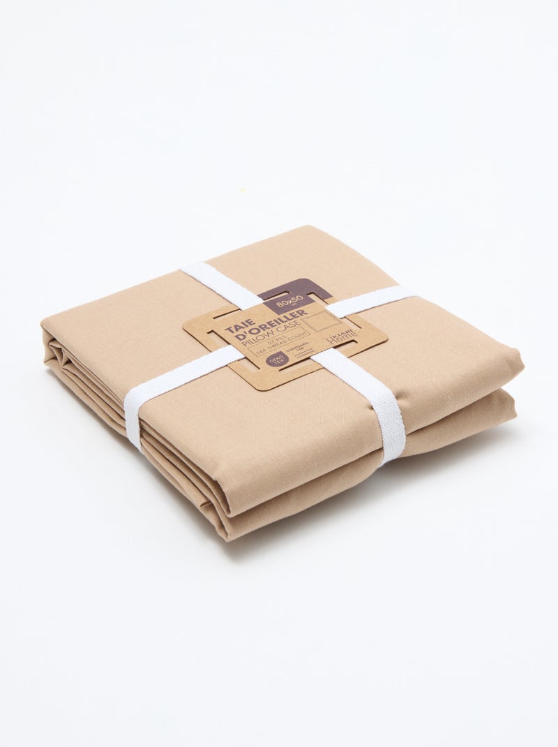 Federa per cuscino tinta unita - 50 x 80 cm circa Beige - Kiabi