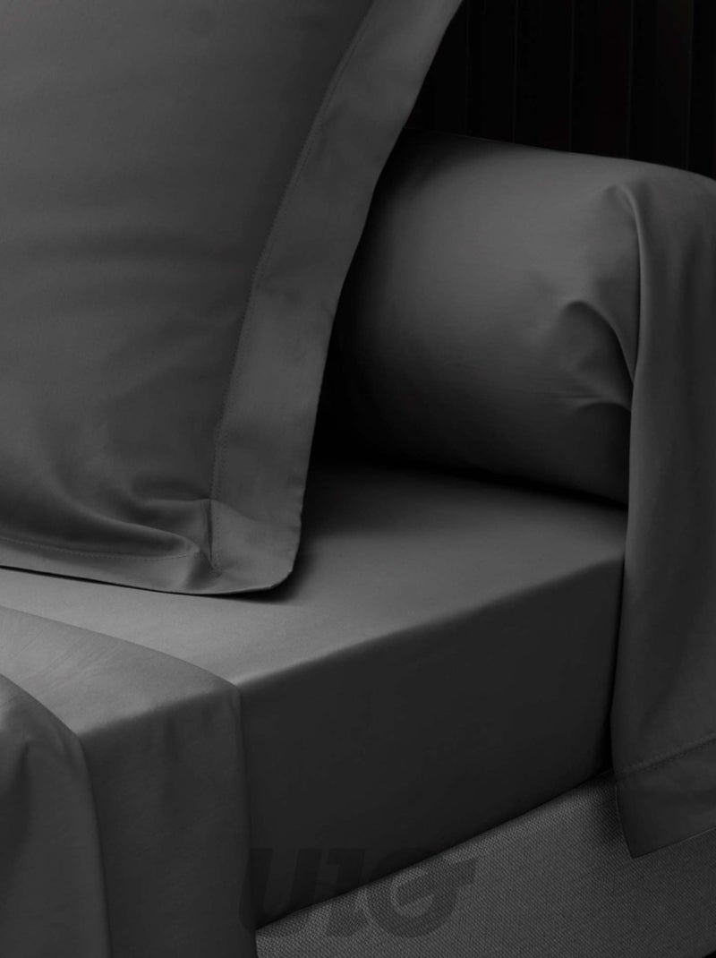 Federe per cuscini cilindrici in percalle di cotone Percale Douceur d'Intérieur Grigio antracite - Kiabi