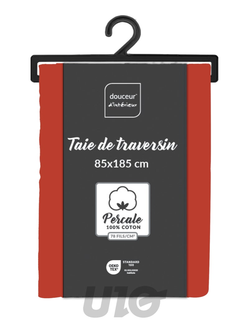 Federe per cuscini cilindrici in percalle di cotone Percale Douceur d'Intérieur Rosso - Kiabi