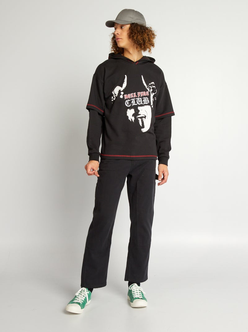 Felpa 2 in 1 T-shirt 'Stranger Things' NERO - Kiabi