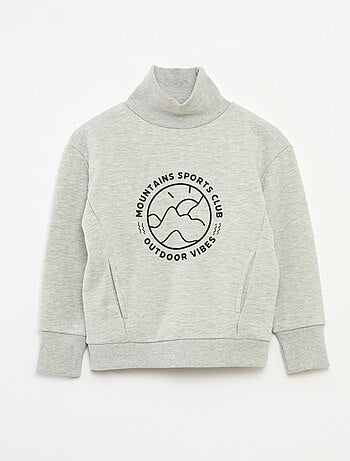 Felpa a collo alto ampia in pile