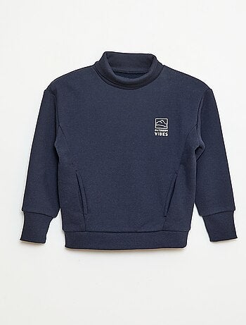 Felpa a collo alto ampia in pile