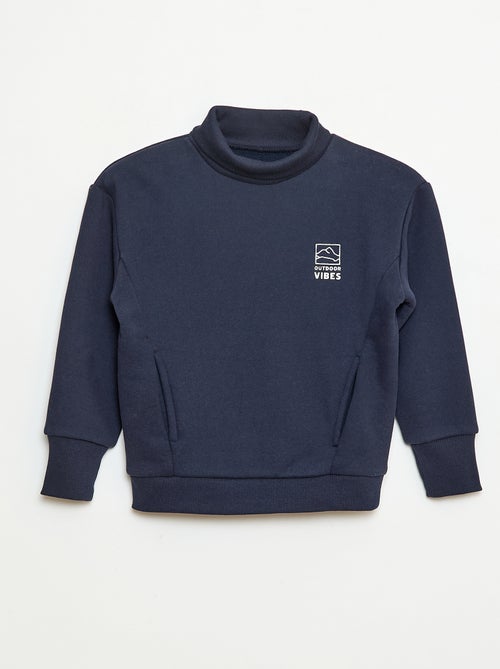 Felpa a collo alto ampio in pile - Kiabi