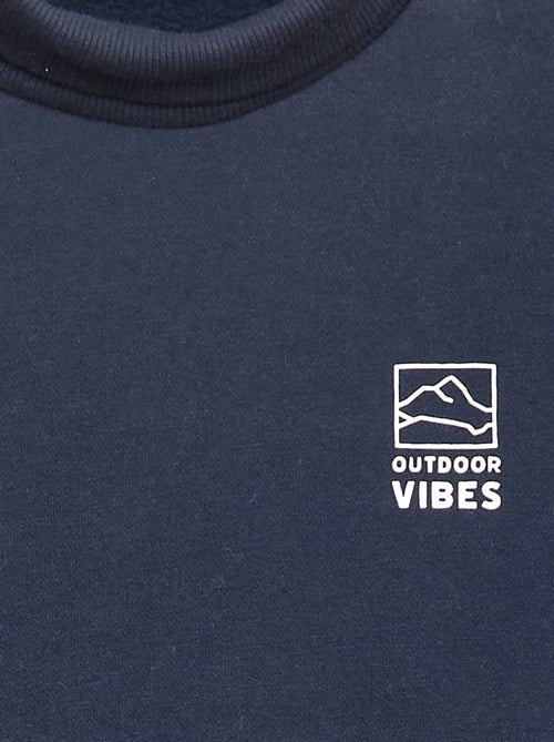 Felpa a collo alto ampio in pile - Kiabi