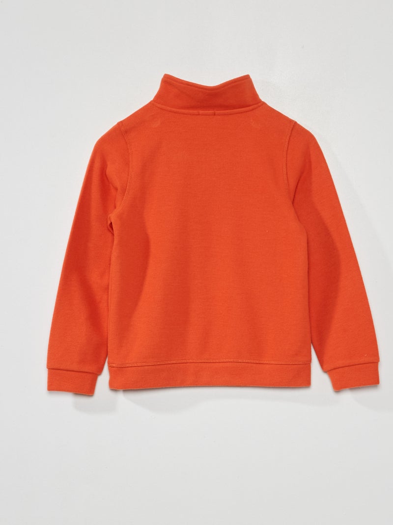 Felpa a collo alto con zip Arancione - Kiabi