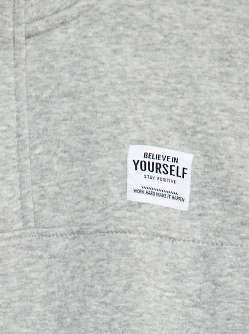 Felpa a collo alto con zip in tessuto felpato - Kiabi