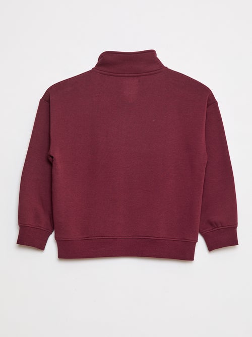 Felpa a collo alto con zip in tessuto felpato - Kiabi