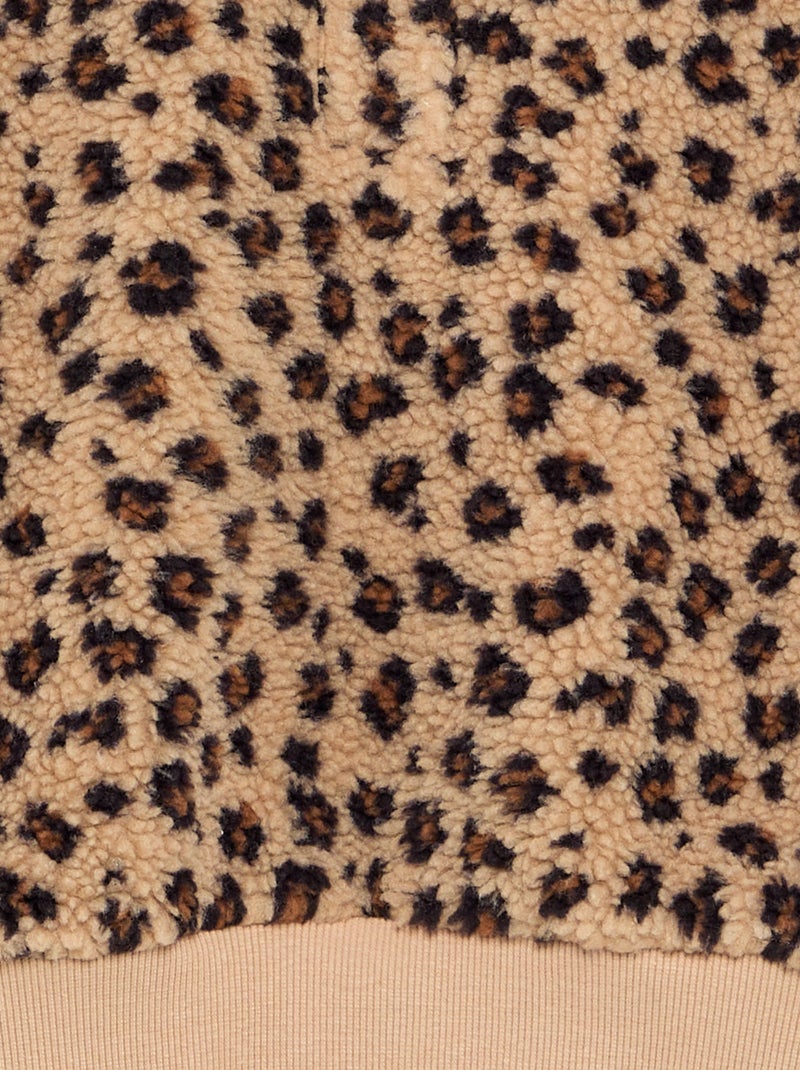 Felpa a collo alto in tessuto effetto montone Beige - Kiabi