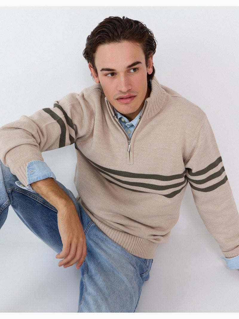 Felpa a collo alto, mo fashion Beige - Kiabi