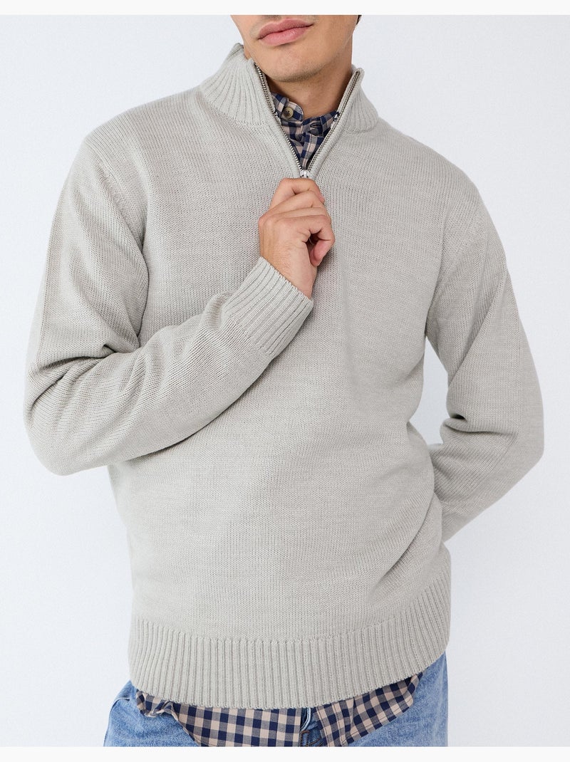 Felpa a collo alto, mo fashion Grigio - Kiabi