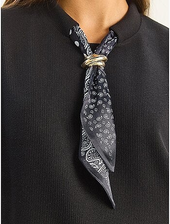 Felpa a girocollo a costine con dettaglio accessorio foulard lucci