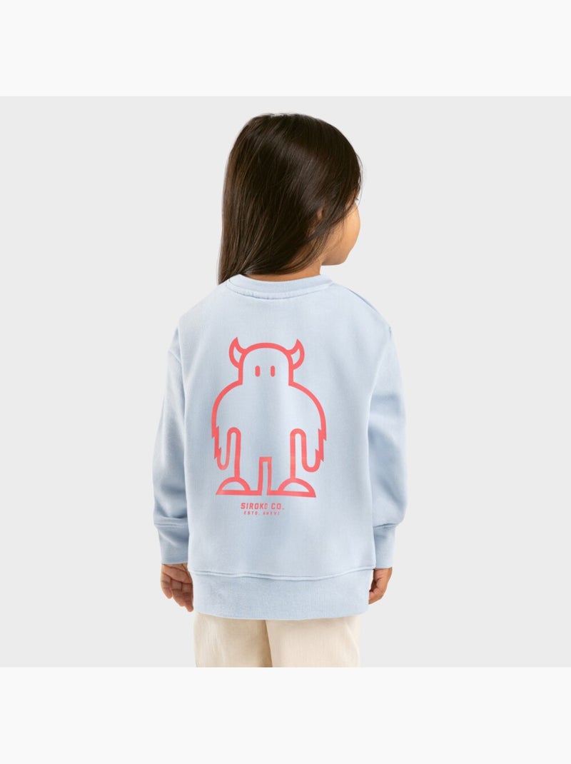 Felpa a girocollo per bambine lifestyle bambini e bambine gummy-g Blu - Kiabi
