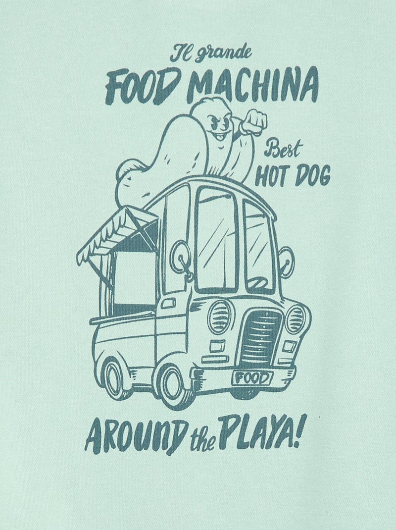 Felpa a girocollo stampata Blu - Kiabi