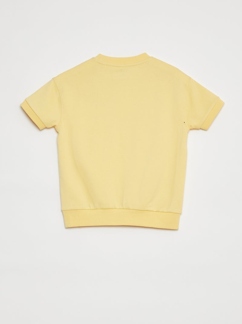 Felpa a maniche corte con decorazione GIALLO - Kiabi