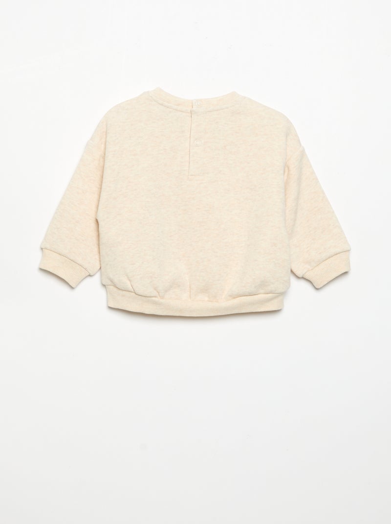 Felpa a maniche lunghe Beige - Kiabi