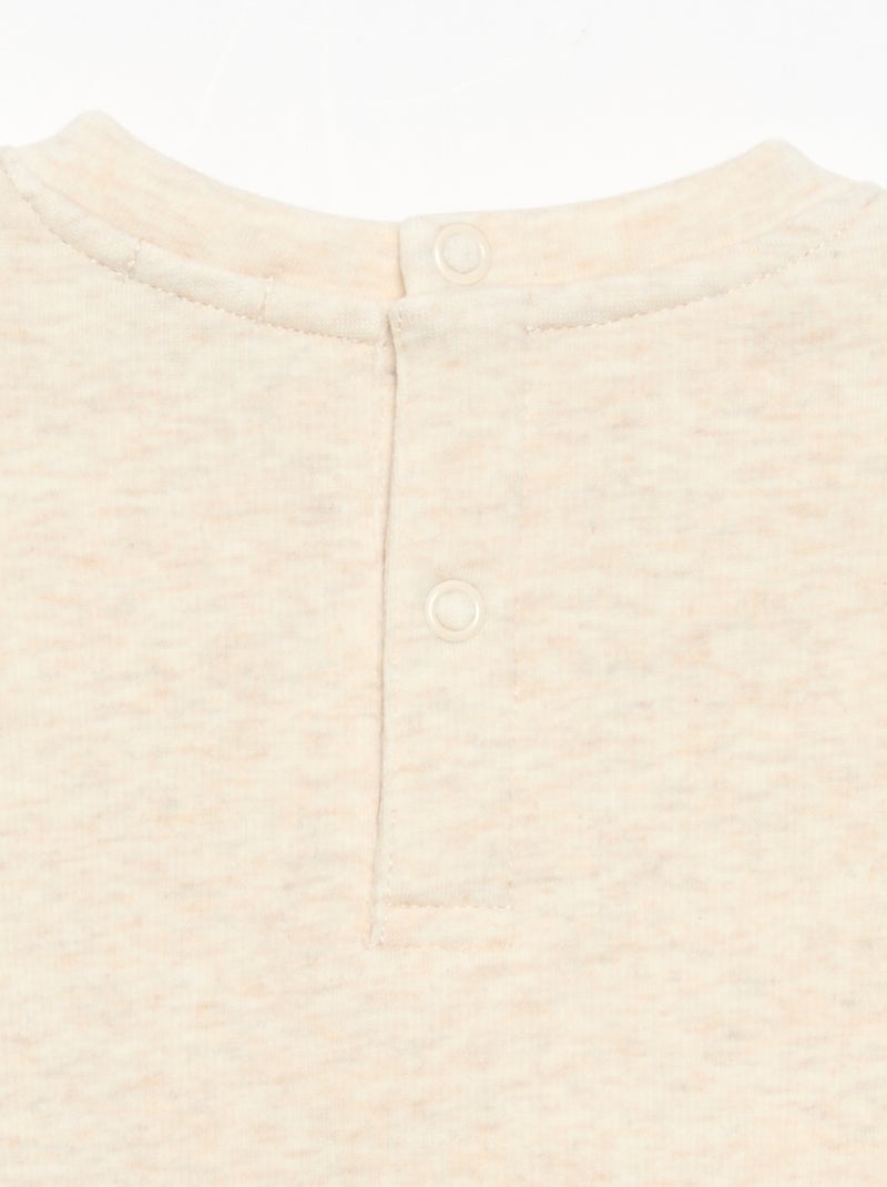 Felpa a maniche lunghe Beige - Kiabi
