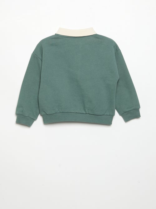 Felpa a maniche lunghe con collo polo - Kiabi