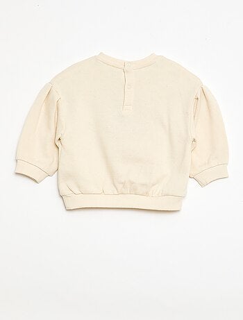 Felpa a maniche lunghe con patch in maglia bouclé