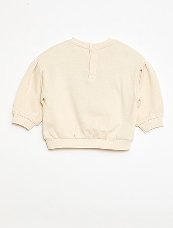 Felpa a maniche lunghe con patch in maglia bouclé