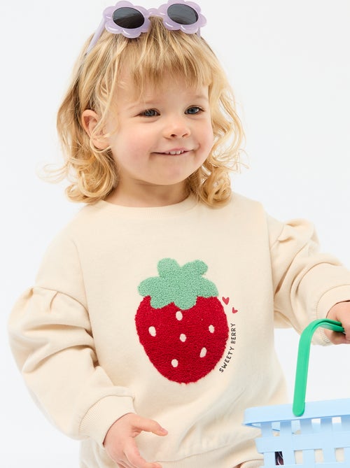 Felpa a maniche lunghe con patch in maglia bouclé - Kiabi