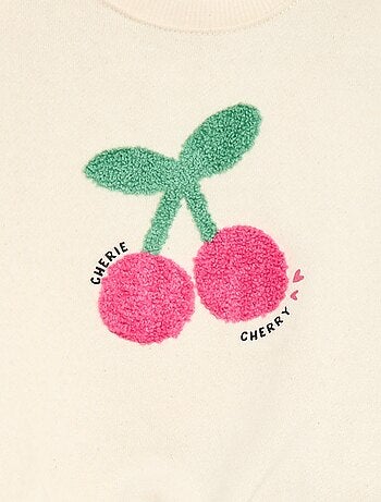 Felpa a maniche lunghe con patch in maglia bouclé