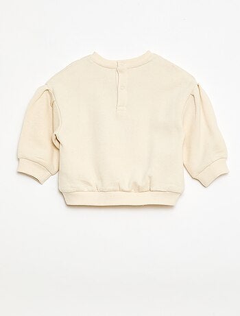 Felpa a maniche lunghe con patch in maglia bouclé