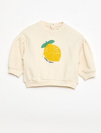 Felpa a maniche lunghe con patch in maglia bouclé