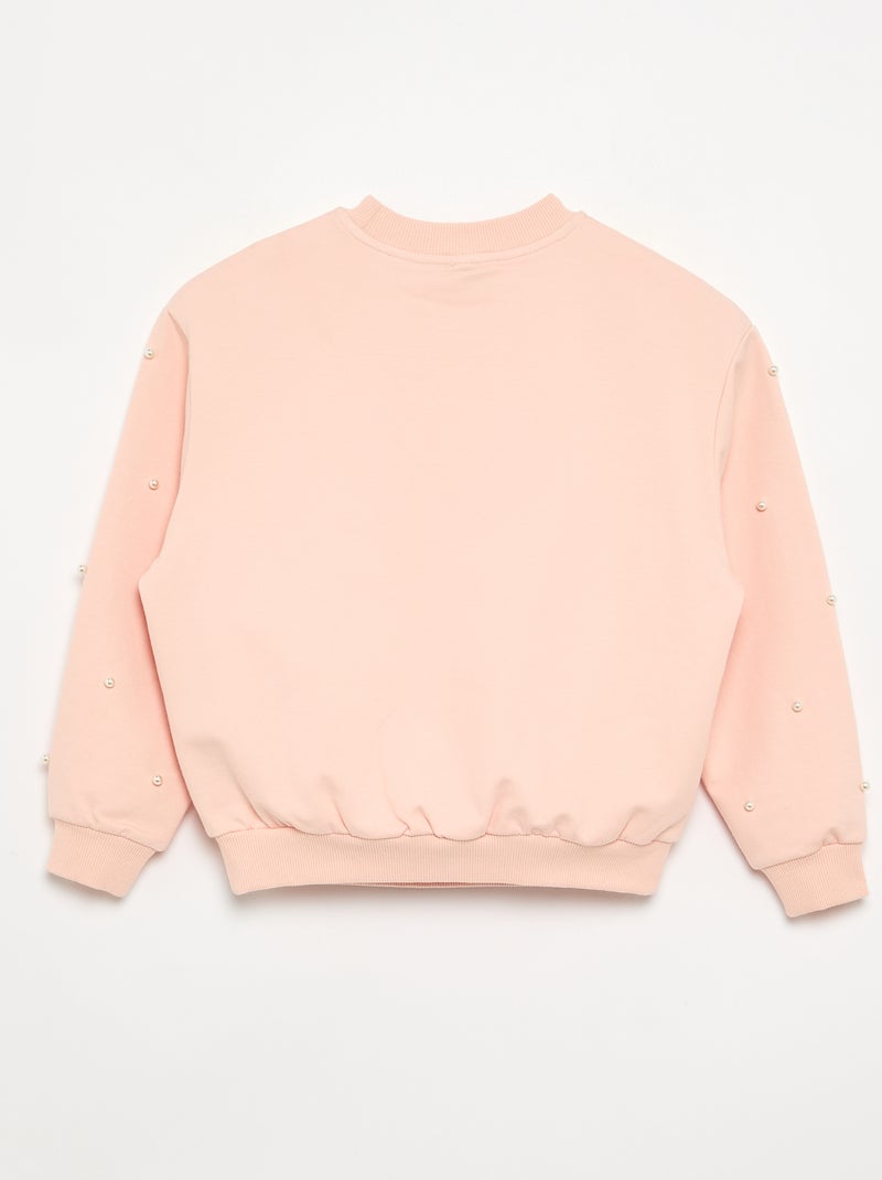 Felpa a maniche lunghe con perle Arancione - Kiabi