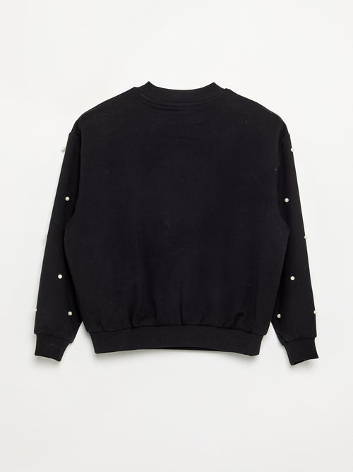 Felpa a maniche lunghe con perle - Kiabi