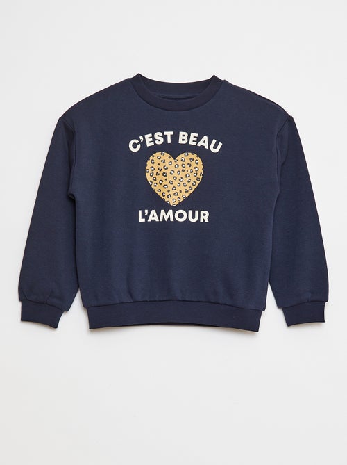 Felpa a maniche lunghe con stampa - Kiabi