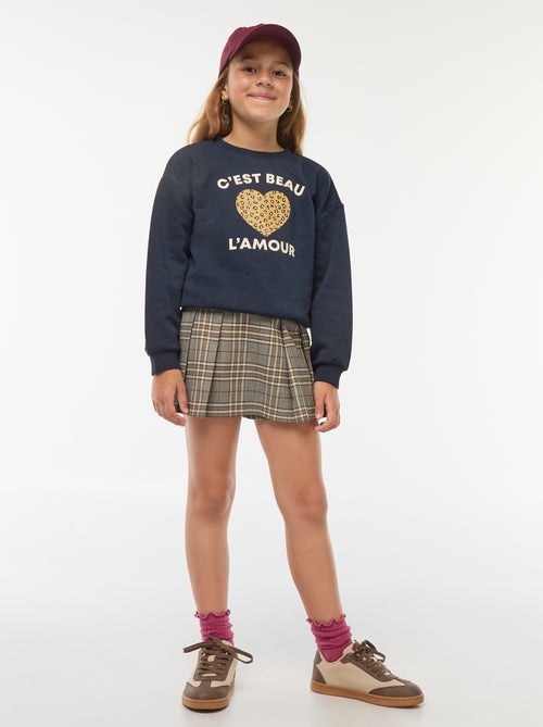 Felpa a maniche lunghe con stampa - Kiabi