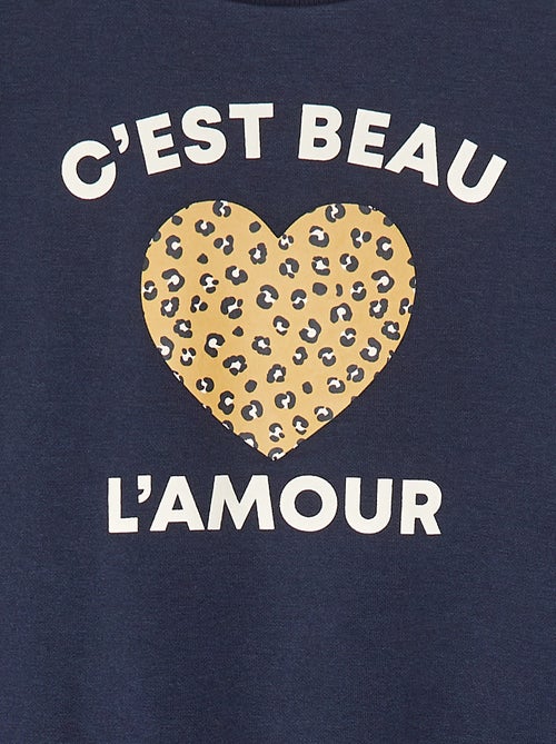 Felpa a maniche lunghe con stampa - Kiabi