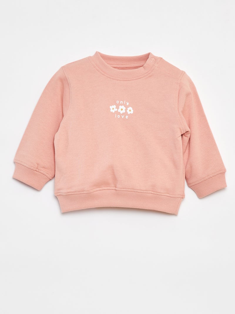 Felpa a maniche lunghe con stampa Rosa - Kiabi