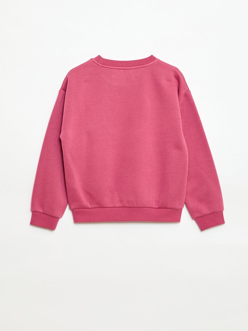 Felpa a maniche lunghe con stampa Rosa - Kiabi