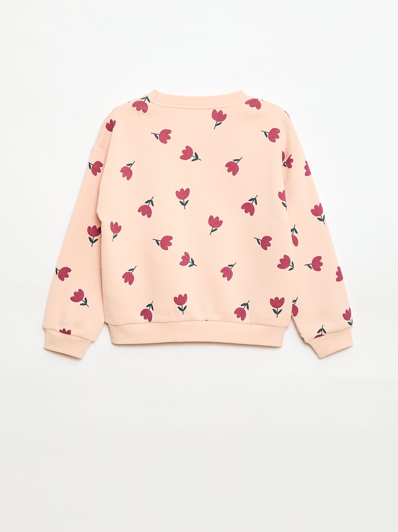 Felpa a maniche lunghe con stampa Rosa - Kiabi