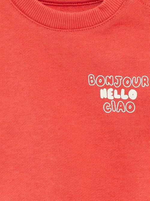 Felpa a maniche lunghe con stampa - Kiabi