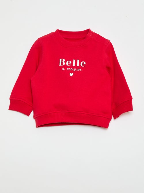 Felpa a maniche lunghe con stampa - Kiabi