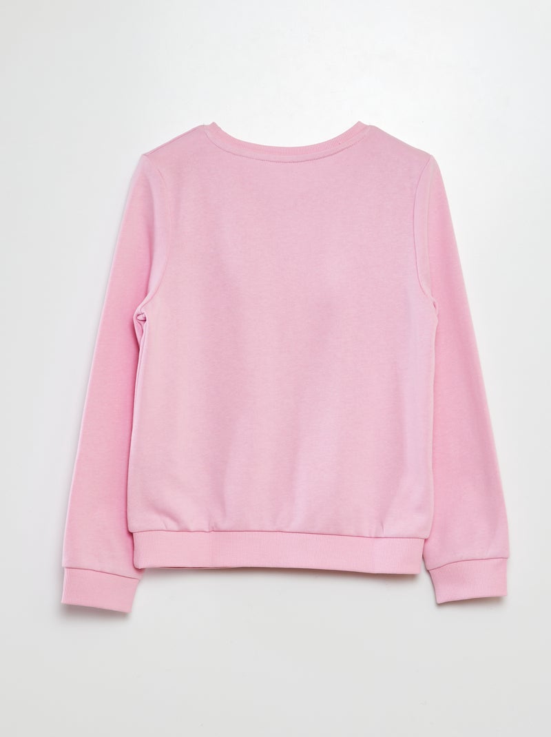 Felpa a maniche lunghe e scollo tondo con stampa ROSA - Kiabi