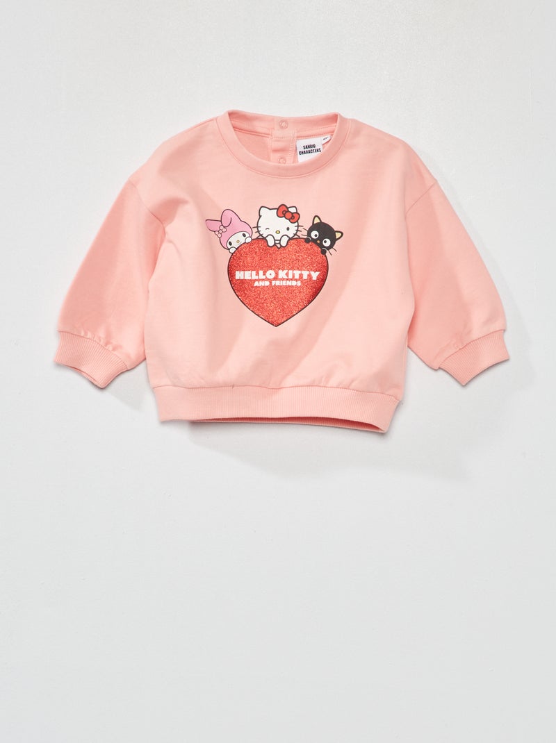 Felpa a maniche lunghe 'Hello Kitty' bordeaux chiaro - Kiabi